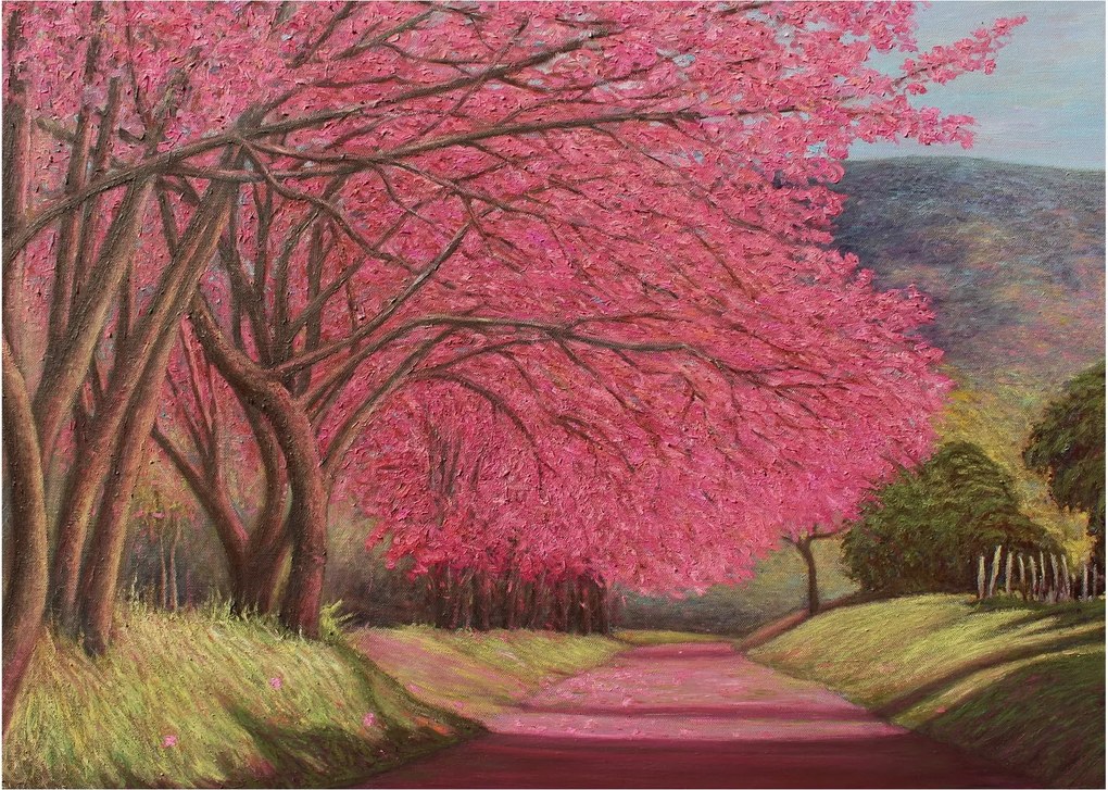 Obraz kwitnących drzew (70x50 cm)