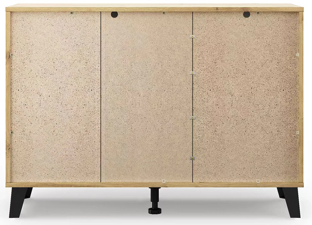 Skandynawska komoda z 3 szufladami dąb artisan + biały N6-D41