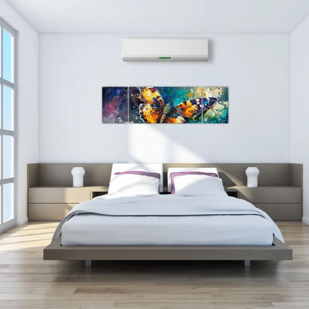 Obraz - Motyl, obraz olejny (170x50 cm)