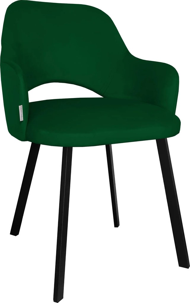 Krzesło Milano tkanina Welur noga metalowa : Kolor nogi - Czarna profil, Kolor tkaniny - VELVET - MG25, Typ siedziska - Siedzisko stałe