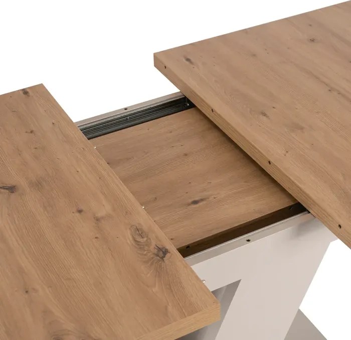 Stół Prostokątny Rozkładany CLARK 120-160 cm Dąb Artisan/Kaszmir Nowoczesny