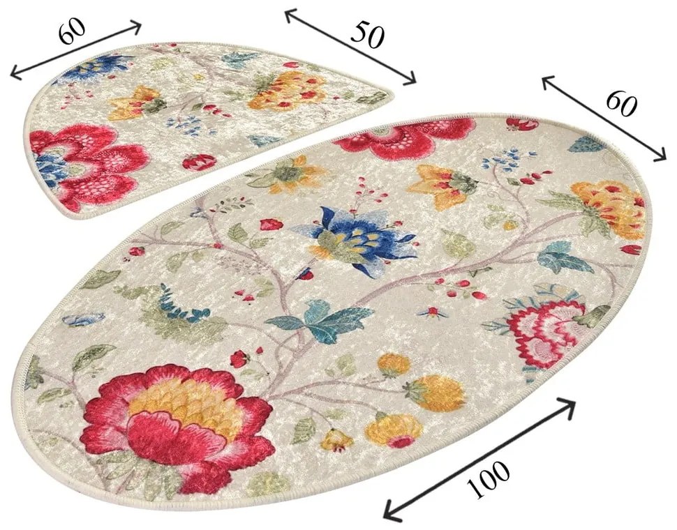 Jasnobrązowe dywaniki łazienkowe zestaw 2 szt. 60x100 cm Arya – Foutastic