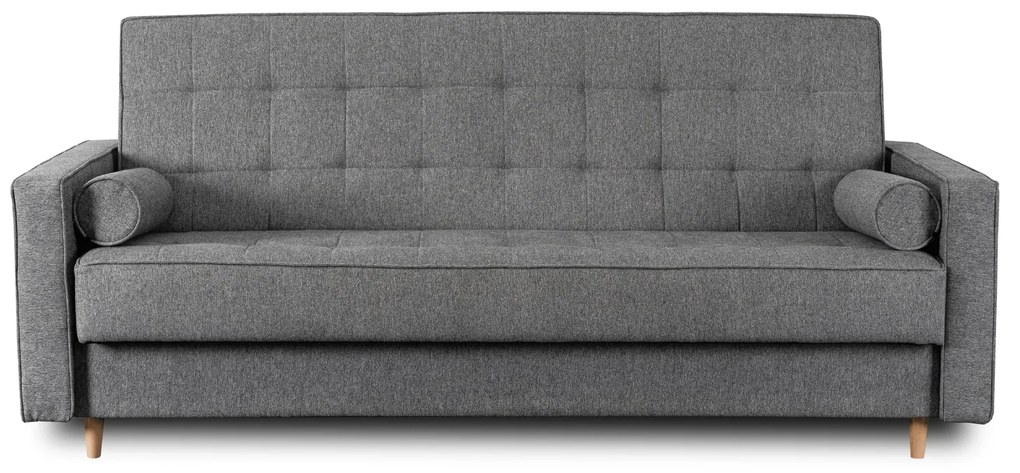 Sofa z Funkcją Spania MALTA Wersalka Rozkładana Dwuosobowa Szara Nowoczesna do Salonu