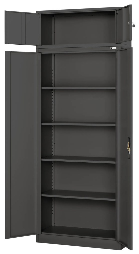 Nadstawka do szafy EWA, 900 x 380 x 400 mm, antracytowa