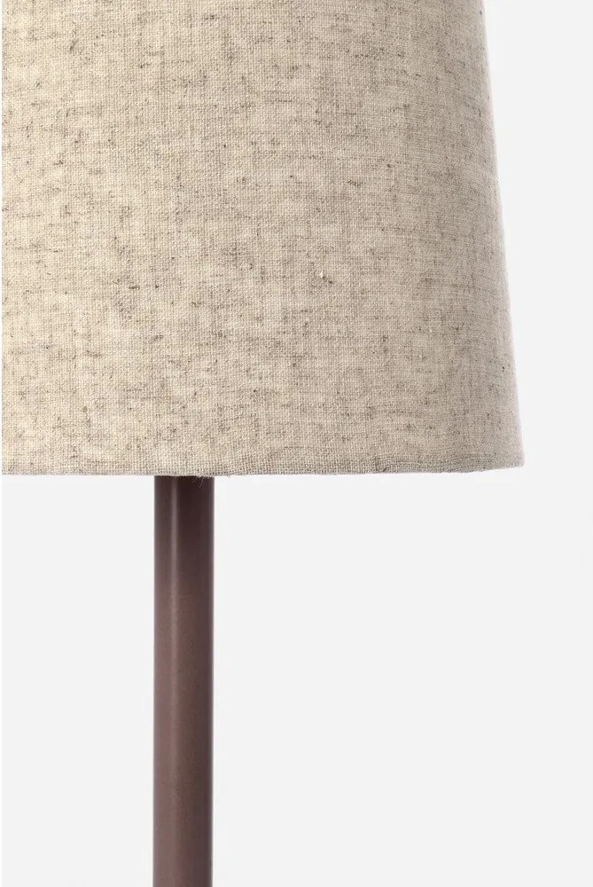 Beżowa metalowa lampa stołowa z tekstylnym kloszem (wysokość 60 cm) Assam – Bizzotto