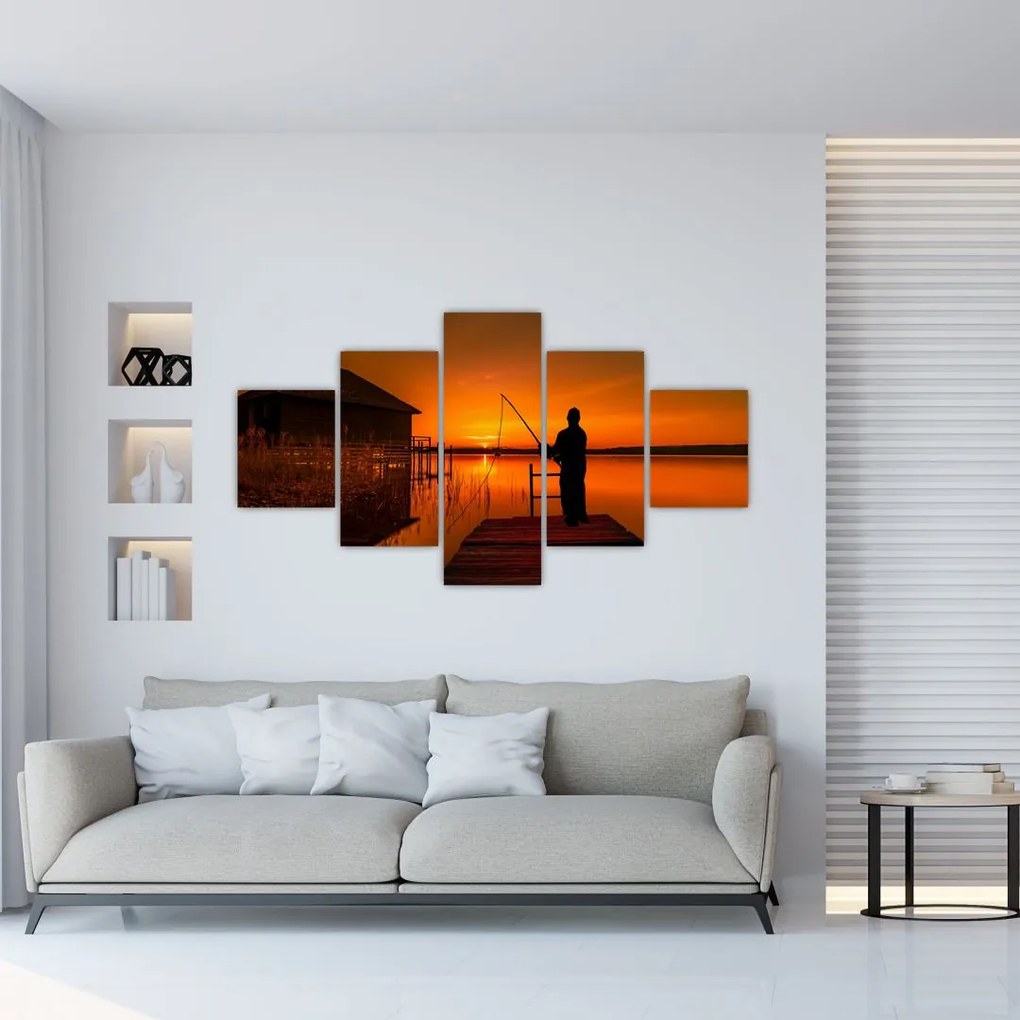 Obraz rybaka (125x70 cm)