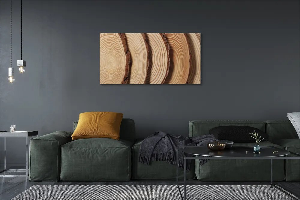 Obraz drukowany na płótnie Plastry Drewna Na Ścianę