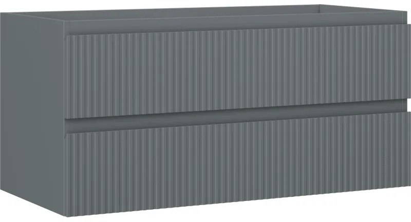 Mexen Rivel szafka łazienkowa podumywalkowa 100 cm, 2 szuflady, ryflowana , grafit mat - 91A20-10047-2-BFF66
