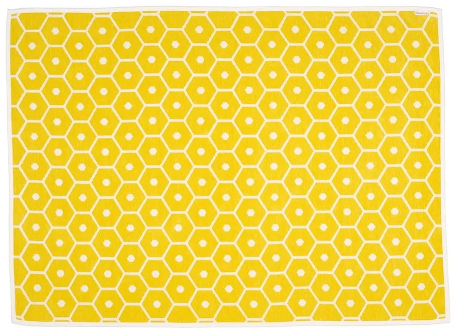 Żółty koc z mieszanki wełny 140x180 cm Honey Lemon – Pappelina