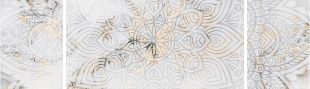 Obraz białej mandali (170x50 cm)