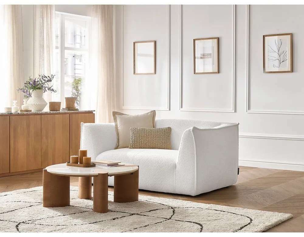 Biała sofa z materiału bouclé 170 cm Giorgia – Bobochic Paris