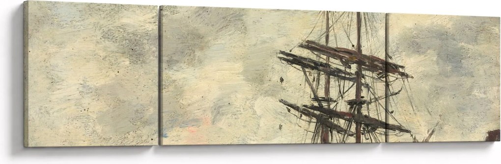Obraz - Eugène Boudin, Ship on the Touques, reprodukcje (170x50 cm)