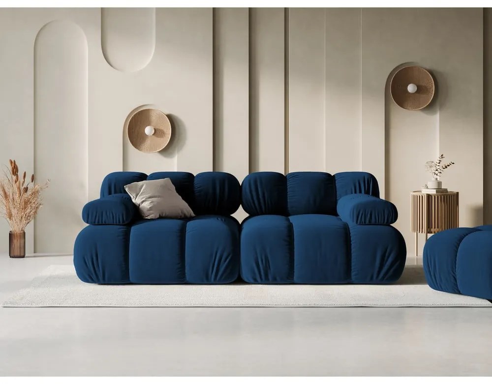 Niebieska aksamitna sofa 188 cm Bellis – Micadoni Home