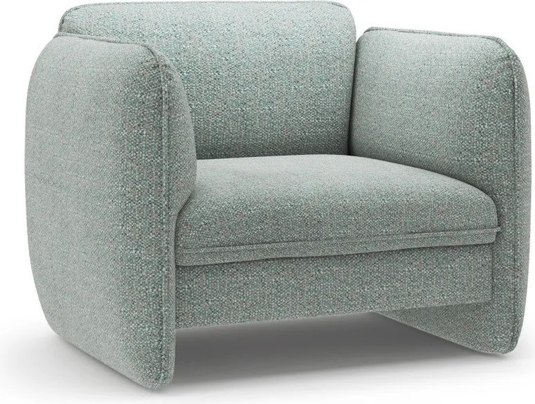 Niebieski fotel z tkaniny szenilowej Georgia – Micadoni