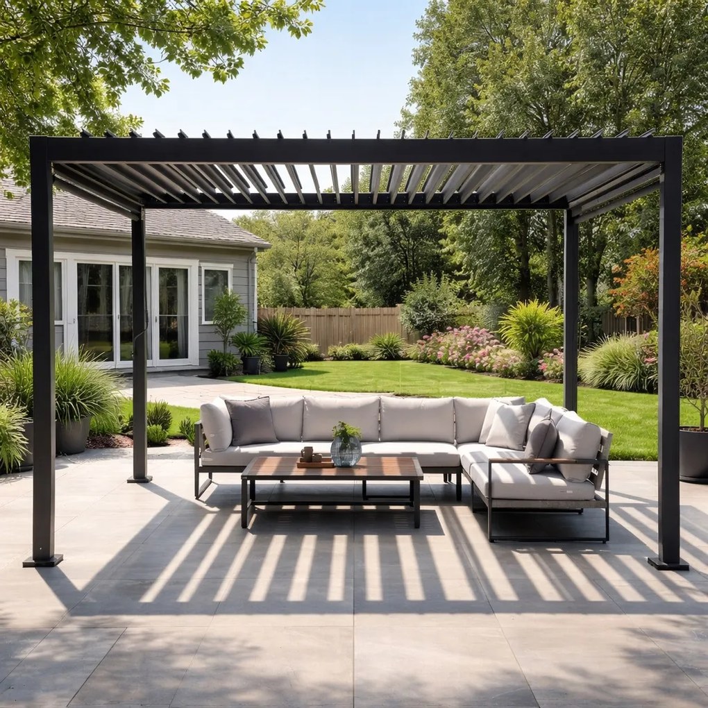 Pergola ogrodowa lamelowa 3x4 m antracyt XT-3653 regulowany dach