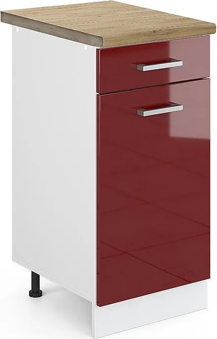 Szafka dolna do kuchni czerwony połysk 40x60x81.6 r-line