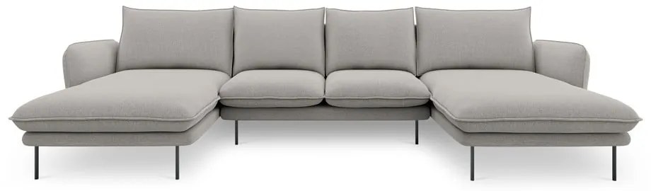 Jasnoszara sofa w kształcie litery U Cosmopolitan Design Vienna