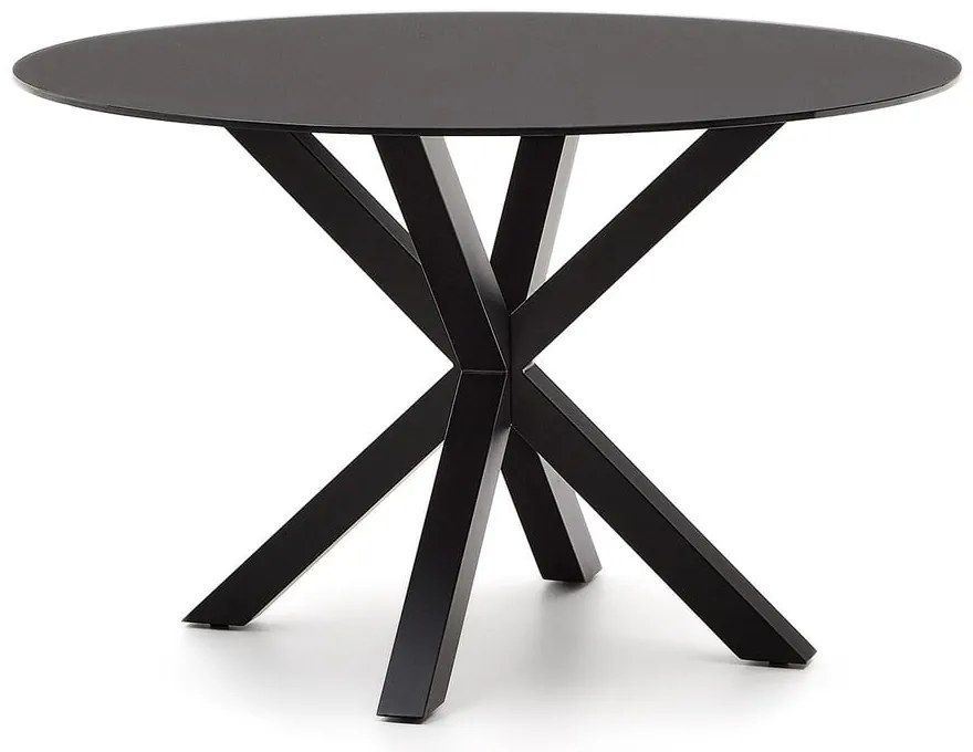 Czarny okrągły stół ze szklanym blatem ø 120 cm Argo – Kave Home