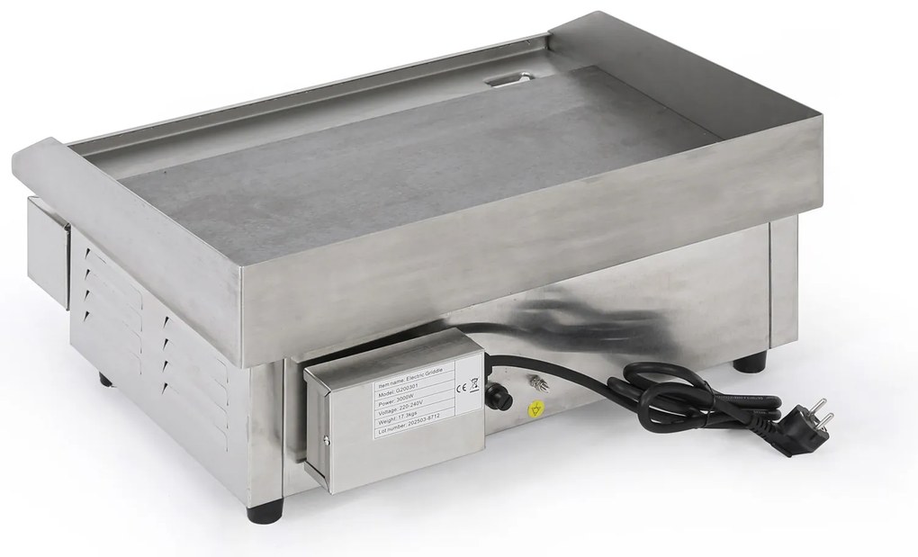 Profesjonalna stołowa elektryczna płyta grillowa, 3000 W