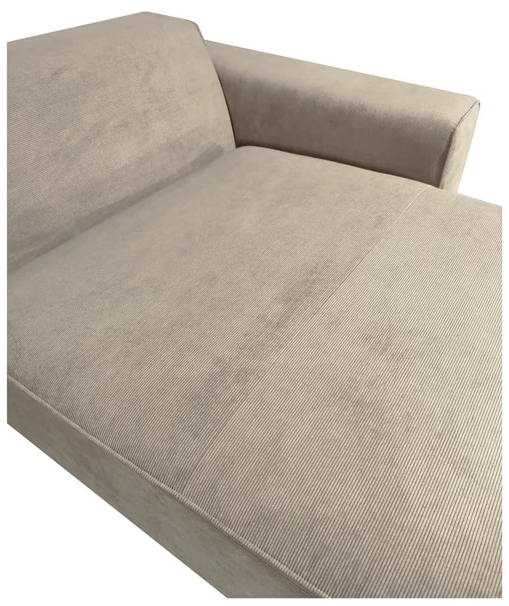 Beżowa sztruksowa sofa modułowa w kształcie litery "U" Scandic Sting, prawostronna