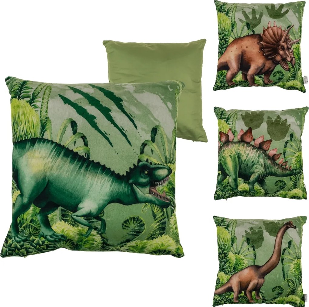 Poduszka dekoracyjna T-REX 40x40 cm, zielony