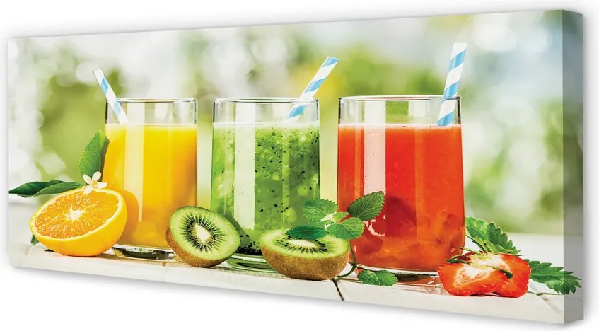 Obraz canvas na ścianę Owocowy Duet Truskawki I Kiwi