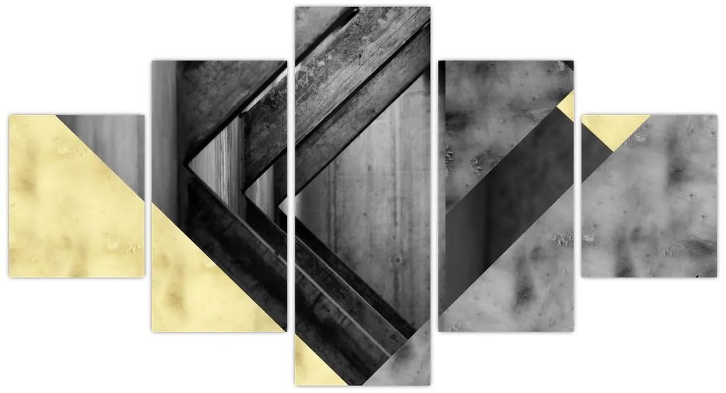 Obraz - Teksturowane kształty (125x70 cm)