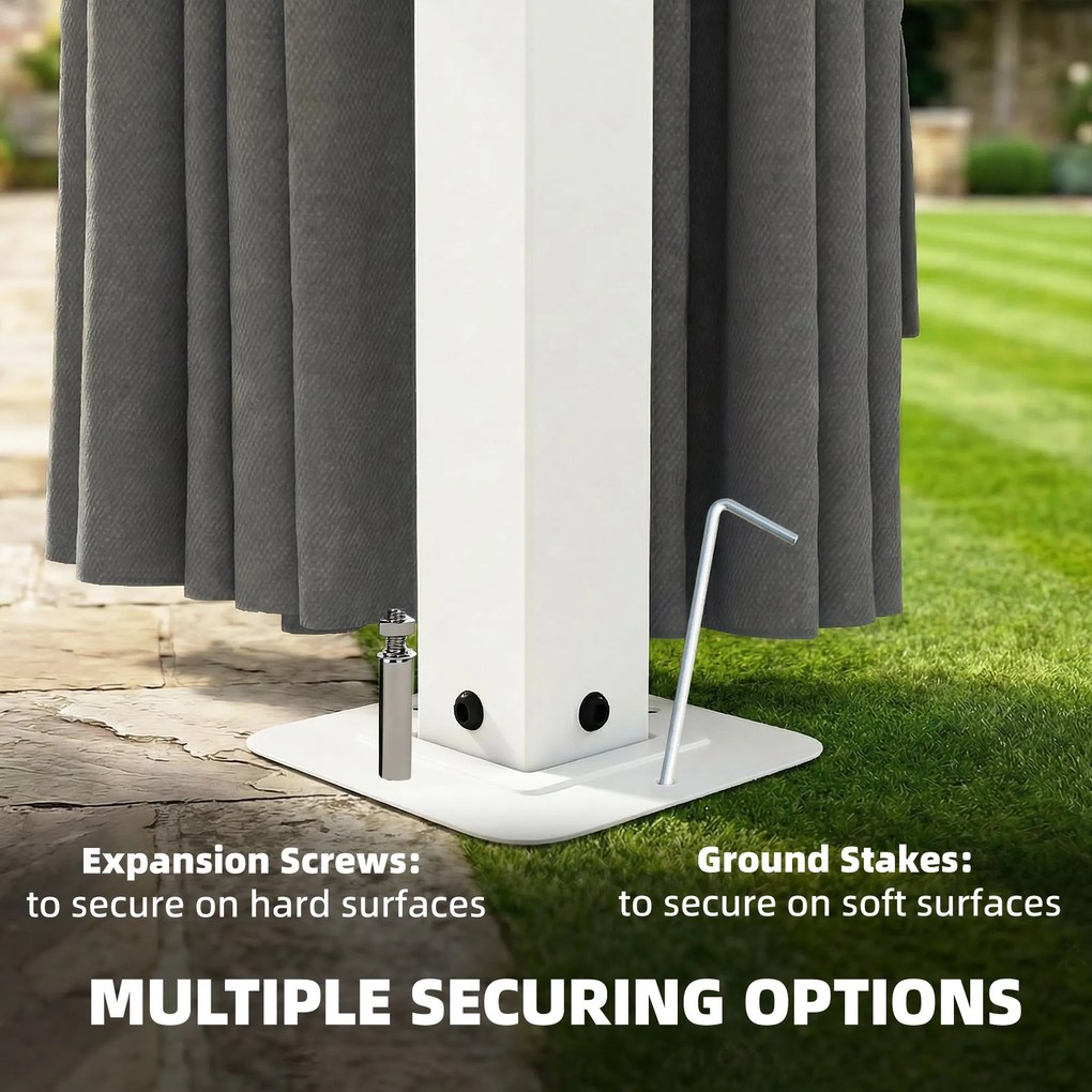 Outsunny Altana ok. 4x3m Wodoodporna Stabilna Zimowa Altana z Moskitierą, 4 ścianami, wentylacją i otworami odpływowymi | Aosom PL