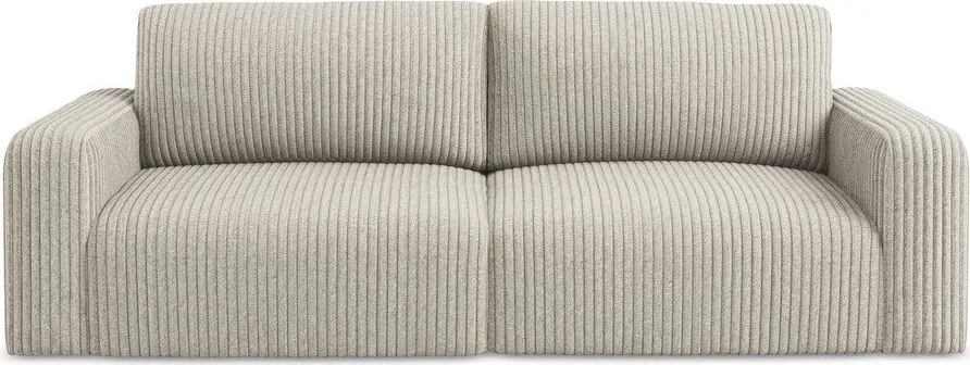 Beżowa sztruksowa rozkładana/ze schowkiem sofa 252 cm Kona – Makamii