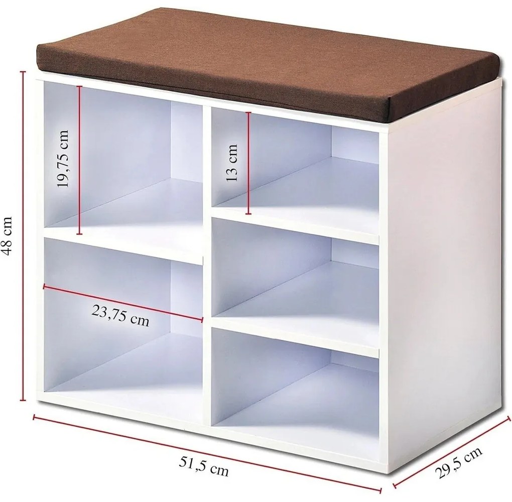Kesper 15915 Szafka na buty z siedziskiem, biała,51,5 x 48 x 29,5 cm