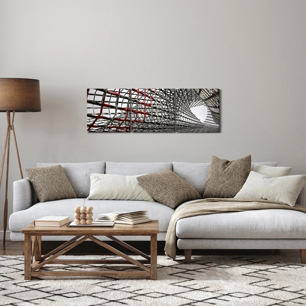 Obraz żelaznej konstrukcji (z zegarem) (90x30 cm)
