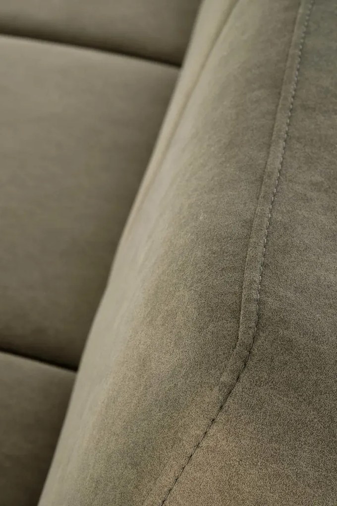 Sofa MILANO 3S oliwkowa/orzech trzyosobowa HALMAR