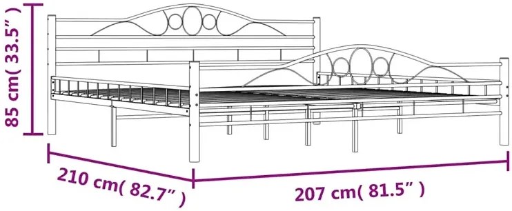 Białe metalowe łózko loftowe 200x200 cm - Audun