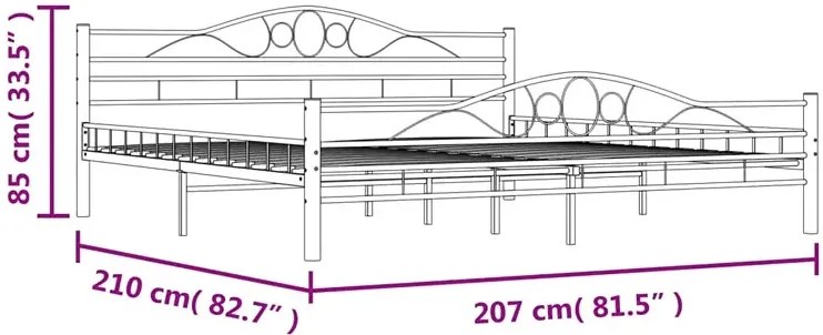 Białe metalowe łózko loftowe 200x200 cm B3-E23