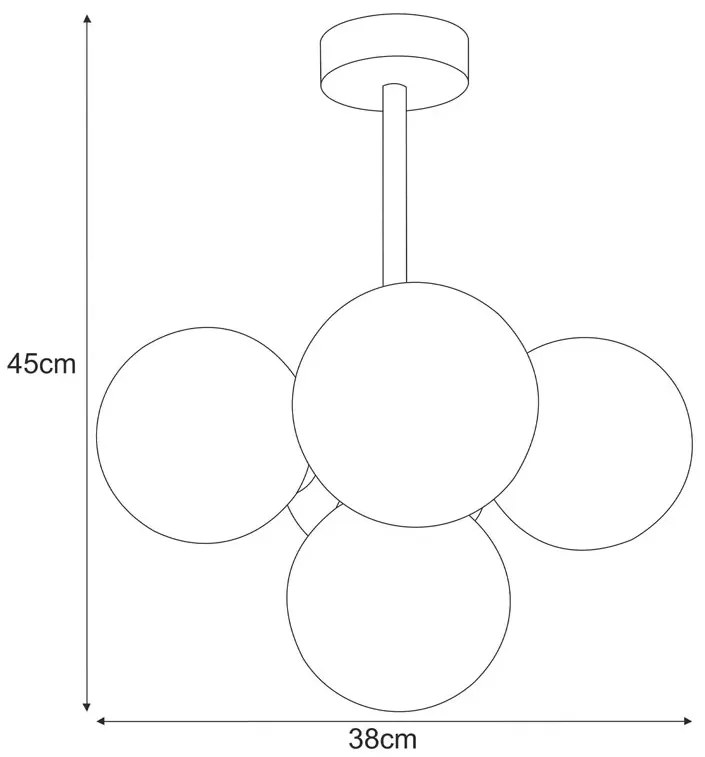Grafitowa lampa sufitowa szklane kule loft - 5X A688 M4-C36