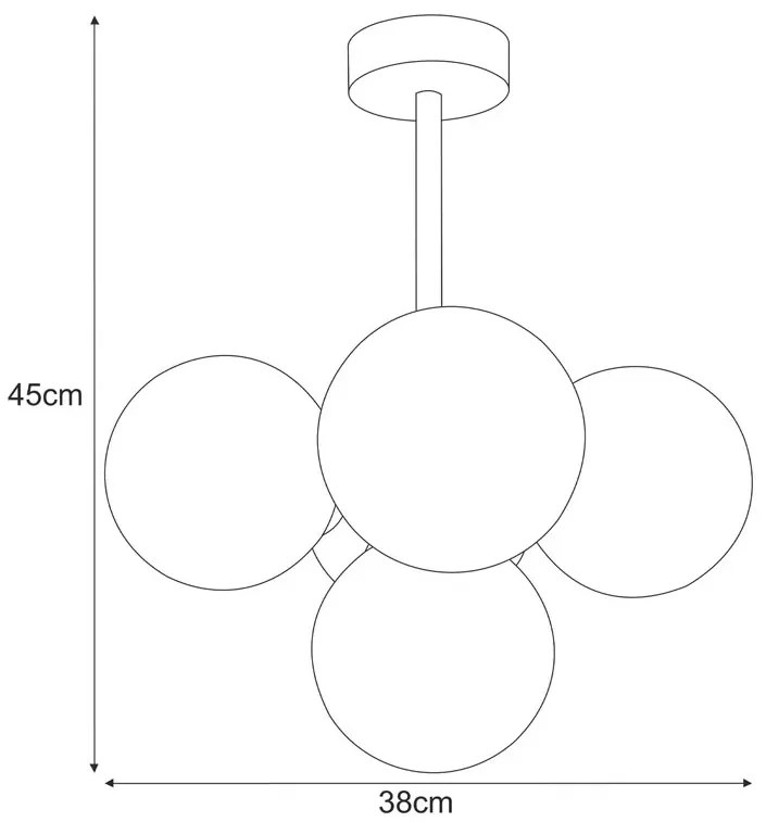 Grafitowa lampa sufitowa szklane kule loft - A688 Arsa 5X