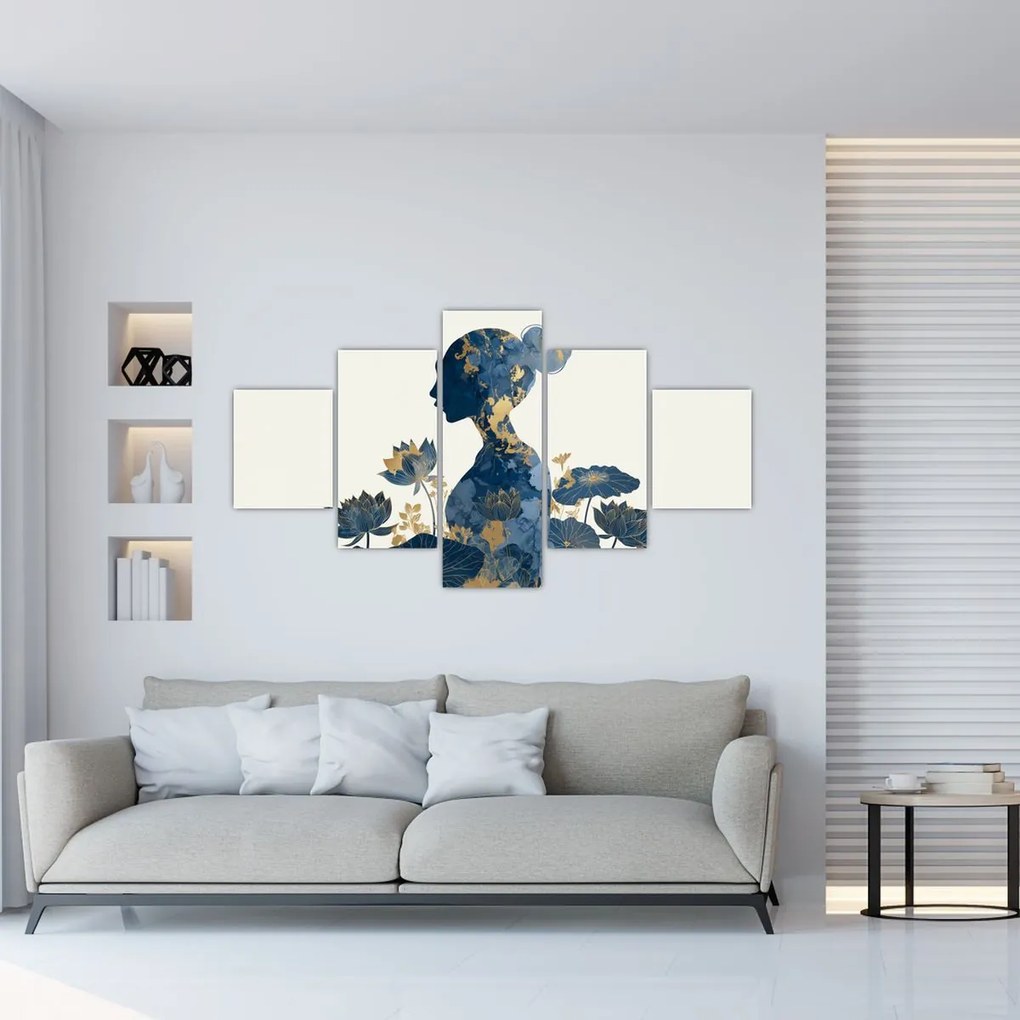 Obraz - Marmurowy profil kobiety (125x70 cm)