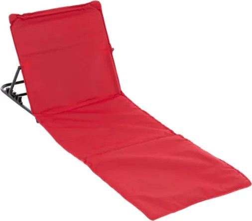 Czerwona mata plażowa z oparciem składana Oxford 158x58 cm