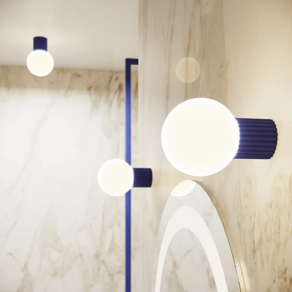 Kinkiet HALO ultramaryna IP44 ryflowany SOLLUX  LIGHTING