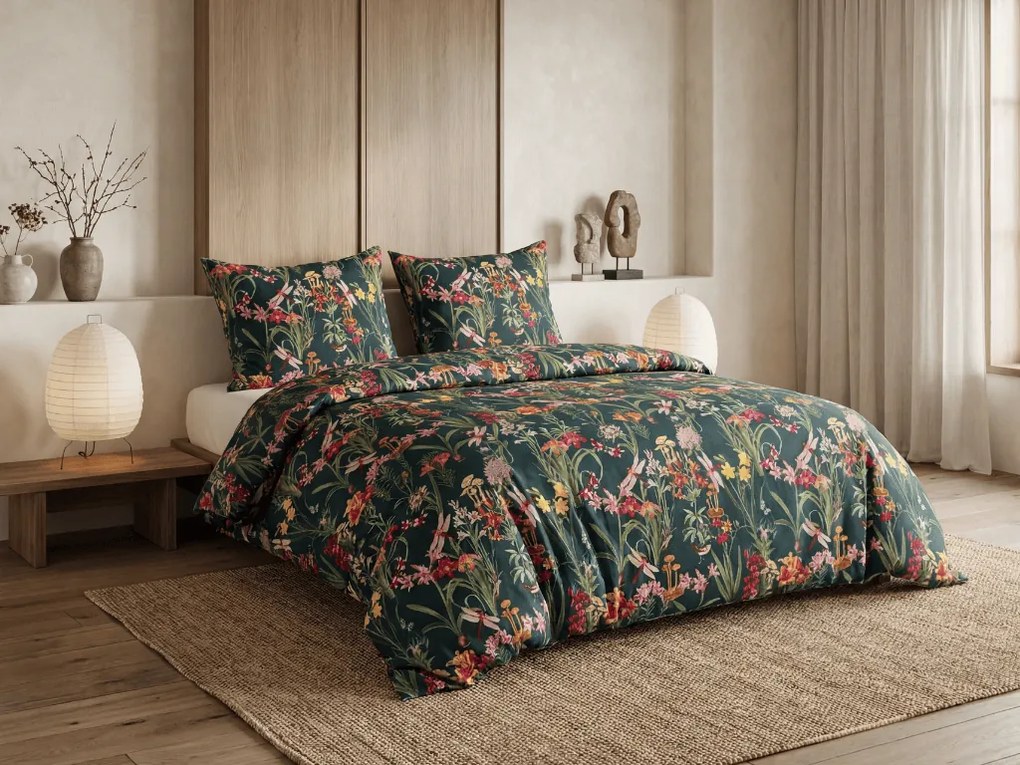 PrzytulneMieszkanie.pl PrzytulneMieszkanie.pl Pościel z mikrofibry MYSTIC GARDEN ciemnozielona Rozmiar pościeli: 70 x 90 cm | 140 x 220 cm