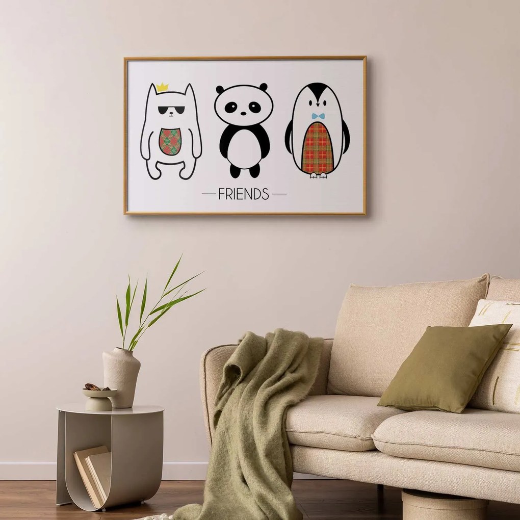 Plakat Przyjaciele 90x60 cm z ramą złotą bez marginesu ARTGEIST B