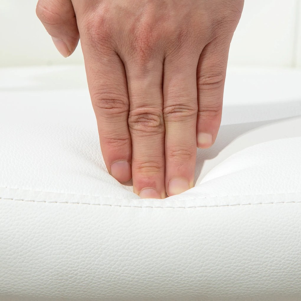 Vinsetto Krzesło biurowe, ergonomiczne krzesło do biura z podłokietnikami, wyściełane oparcie Białe