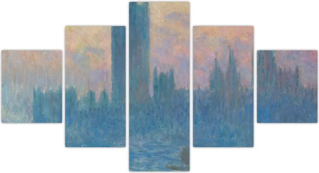 Obraz - Claude Monet, The Houses of Parliament, Sunset, reprodukcje (125x70 cm)