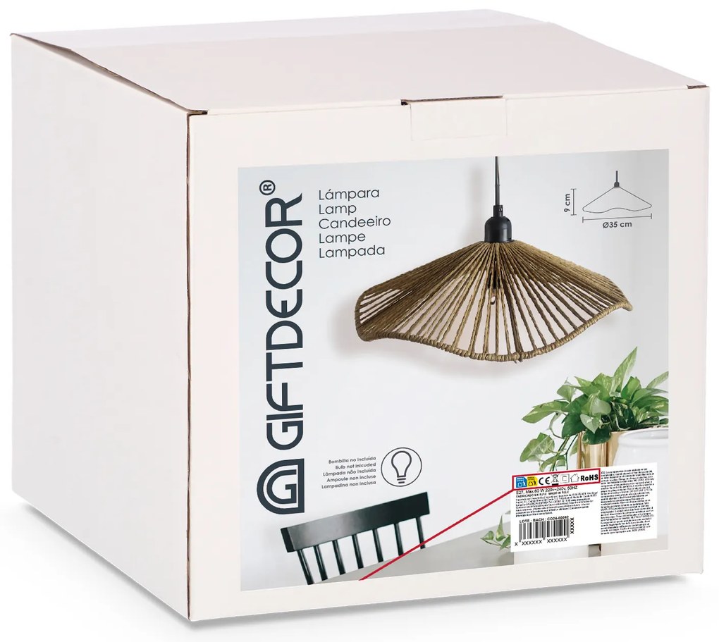 Lampa sufitowa VELTO pleciony klosz, 35 cm