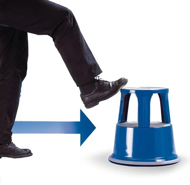 Taboret mobilny plastikowy, czerwony