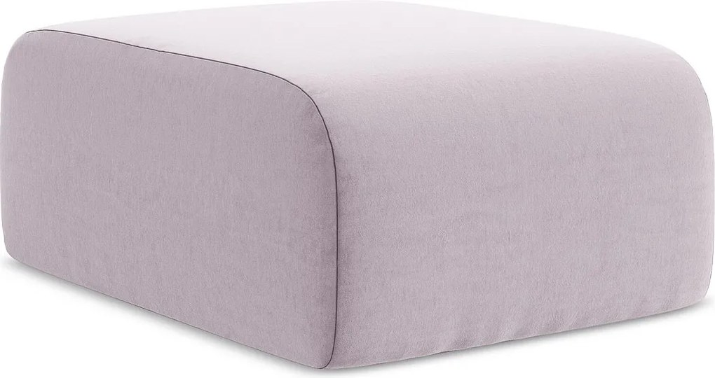 Pufa - z tkaniny welwetowej - lawendowy - LANI