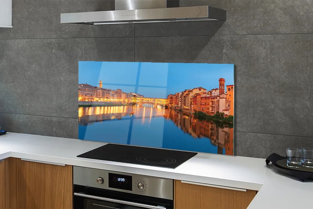 Panel szklany do Kuchni Nocne Mosty we Włoszech