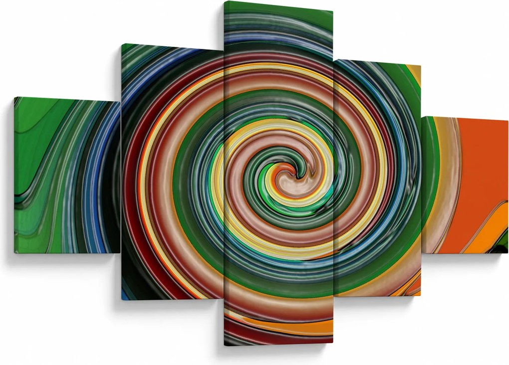 Abstrakcyjny obraz - kolorowa spirala (125x70 cm)