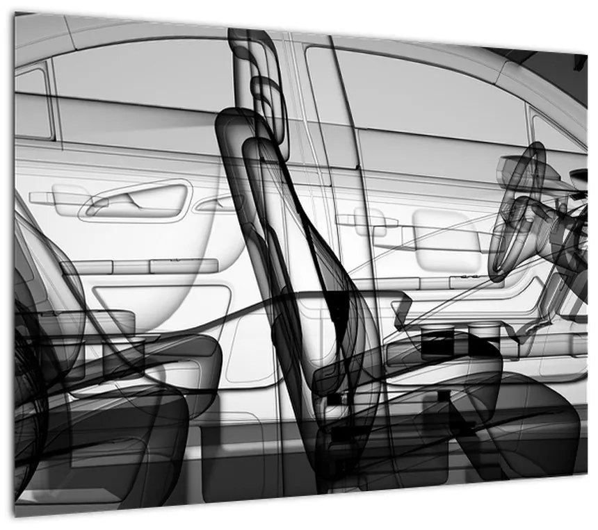 Obraz na szkle - Model samochodu 3D (70x50 cm)