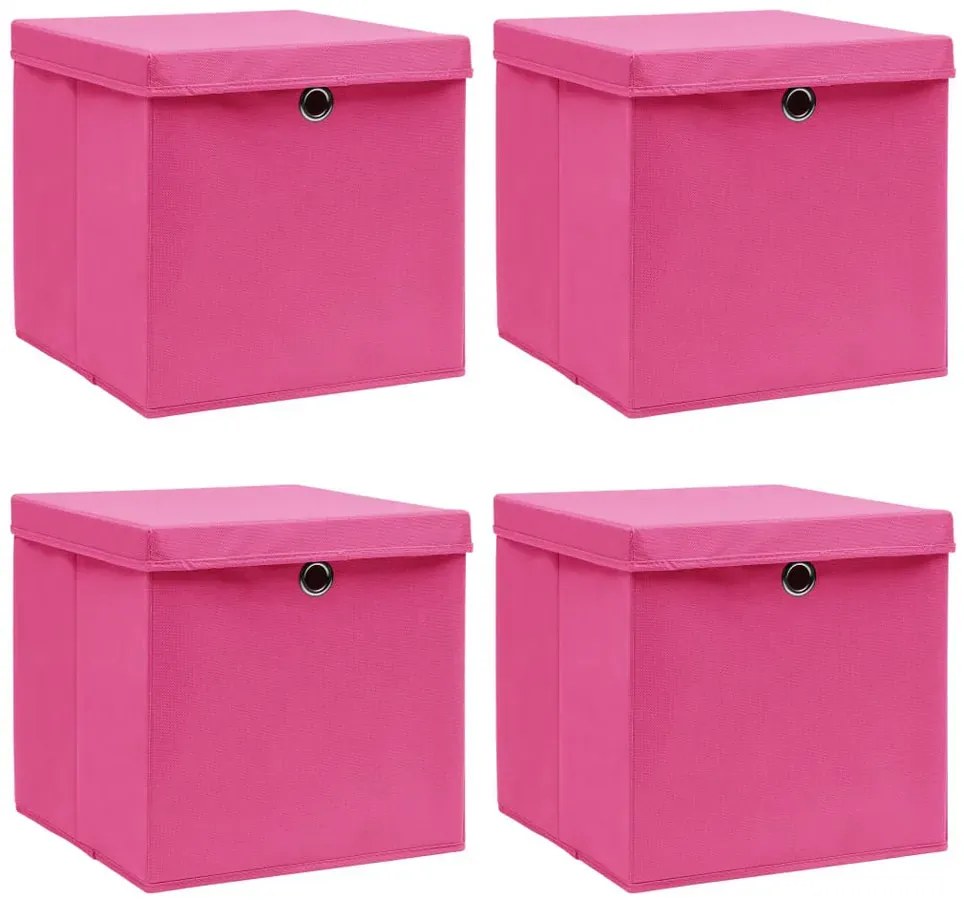 Komplet różowych pudełek z pokrywami 4 szt K2-D29